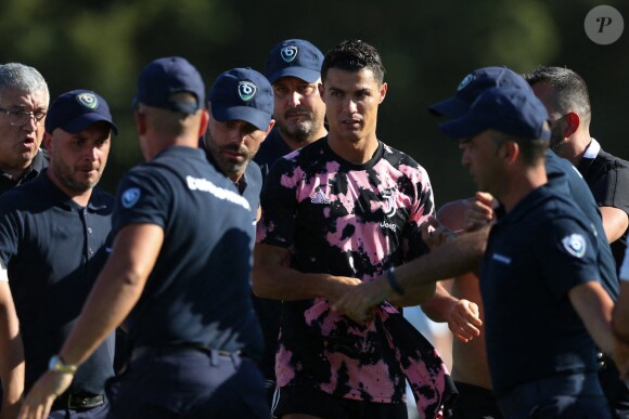 Cristiano Ronaldo lors du match amical opposant les équipes A et réserve de la Juventus Turin à Villar Perosa. Le 15 août 2019.