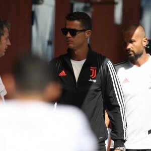 Cristiano Ronaldo lors du match amical opposant les équipes A et réserve de la Juventus Turin à Villar Perosa. Le 15 août 2019.