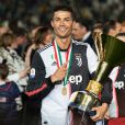 Cristiano Ronaldo - C. Ronaldo fête en famille le titre de champion d'Italie avec son équipe la Juventus de Turin à Turin le 19 Mai 2019.
