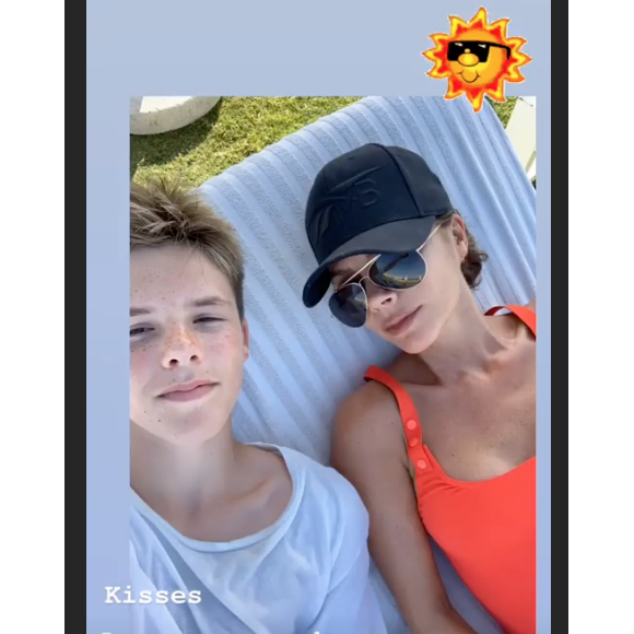 Victoria et Cruz Beckham en vacances dans les Pouilles, en Italie, le 06 août 2019.