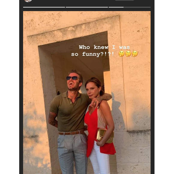 Victoria et David Beckham en vacances dans les Pouilles, en Italie, le 06 août 2019.