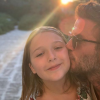 David Beckham pose avec sa fille Harper, en Italie, le 10 août 2019