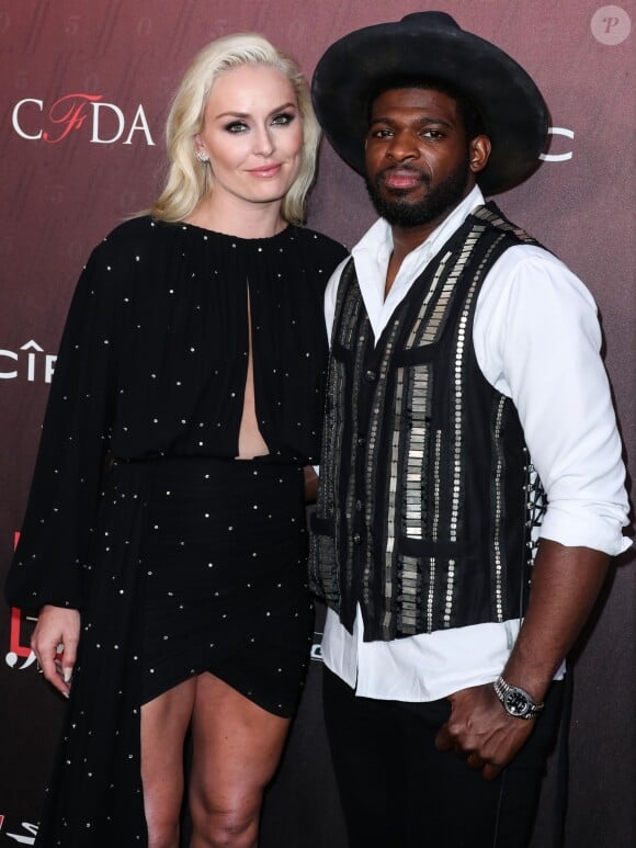 Lindsey Vonn et son compagnon P. K. Subban - Photocall de la soirée "Sports Illustrated Fashionable 50" au Sunset Room Hollywood à Los Angeles, le 18 juillet 2019.
