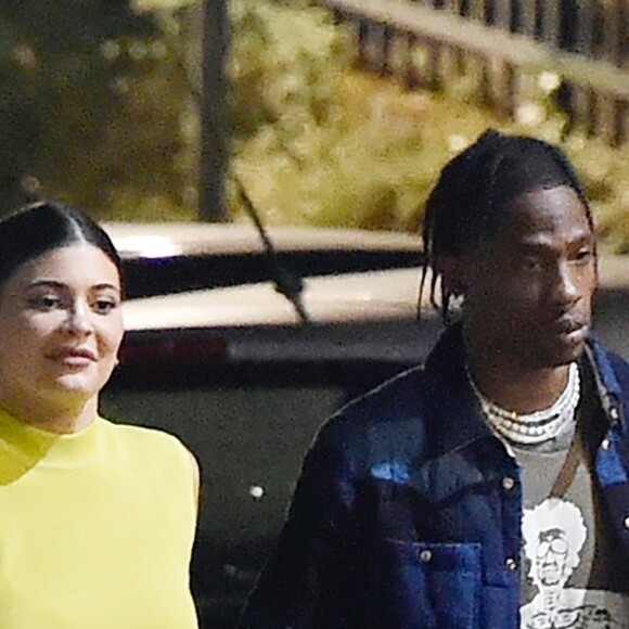 Kylie Jenner et son compagnon Travis Scott passent une soirée en amoureux à Portofino le 12 août 2019.