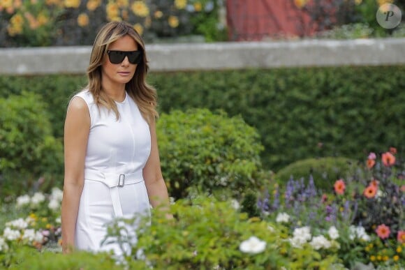 Melania Trump - Brigitte Macron et les conjoints visitent la ville de Espelette en marge du sommet du G7 à Biarritz le 25 août 2019. © Thibaud Moritz / Pool / Bestimage First lady B.Macron and others first ladies visiting Espelette city a part of G7 summit on august 25th 201925/08/2019 - Espelette