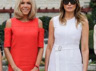 Brigitte Macron : Épaules dénudées et robe rouge, Melania Trump tout en blanc