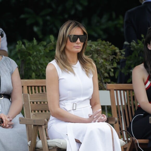 Melania Trump - Brigitte Macron et les conjoints visitent la ville de Espelette en marge du sommet du G7 à Biarritz le 25 août 2019. © Thibaud Moritz / Pool / Bestimage