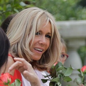 Brigitte Macron - Brigitte Macron et les conjoints visitent la ville de Espelette en marge du sommet du G7 à Biarritz le 25 août 2019. © Thibaud Moritz / Pool / Bestimage