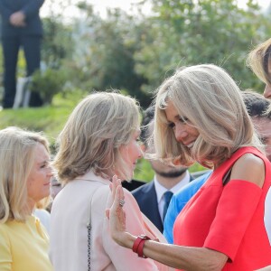 Brigitte Macron, Melania Trump - Brigitte Macron et les conjoints visitent la ville de Espelette en marge du sommet du G7 à Biarritz le 25 août 2019. © Thibaud Moritz / Pool / Bestimage