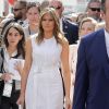 Melania Trump - Brigitte Macron et les conjoints visitent la ville de Espelette en marge du sommet du G7 à Biarritz le 25 août 2019. © Thibaud Moritz / Pool / Bestimage