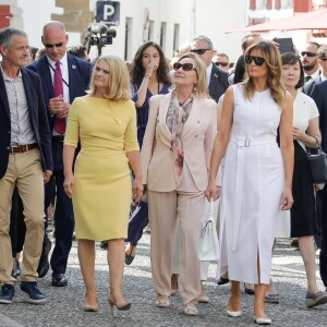 Malgorzata Tusk, la femme du président du conseil de l'europe, Cecilia Morel, femme du président du Chili, Melania Trump - Brigitte Macron et les conjoints visitent la ville de Espelette en marge du sommet du G7 à Biarritz le 25 août 2019. © Thibaud Moritz / Pool / Bestimage