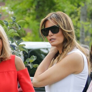 Melania Trump, Brigitte Macron - Brigitte Macron et les conjoints visitent la ville de Espelette en marge du sommet du G7 à Biarritz le 25 août 2019. © Thibaud Moritz / Pool / Bestimage