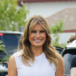 Melania Trump, Akie Abe, la femme du premier ministre du Japon - Brigitte Macron et les conjoints visitent la ville de Espelette en marge du sommet du G7 à Biarritz le 25 août 2019. © Thibaud Moritz / Pool / Bestimage