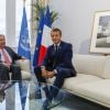 Le président de la République française Emmanuel Macron lors d'une rencontre avec le secrétaire général de l'ONU Antonio Guterres lors du sommet du G7 à Biarritz, France, le 25 août 2019. © Sébastien Ortola/Pool/Bestimage