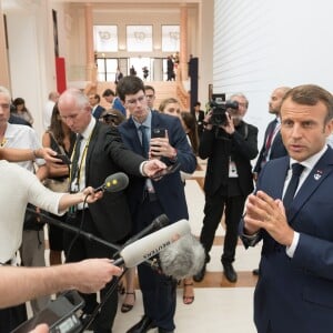 Le président de la République française Emmanuel Macron lors d'une conférence de presse pendant le sommet du G7 à Biarritz, France, le 25 août 2019. © Jacques Witt/Pool/Bestimage