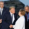 Le président américain Donald Trump et La chancelière allemande Angela Merkel - Les dirigeants du G7 et leurs invités posent pour une photo de famille lors du sommet du G7 à Biarritz, France, le 25 août 2019. © Dominique Jacovides/Bestimage