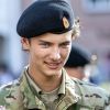 Le prince Nikolai de Danemark, fils du prince Joachim et de la comtesse Alexandra, défilant lors d'une cérémonie en hommage aux soldats danois à Varde le 5 septembre 2018.