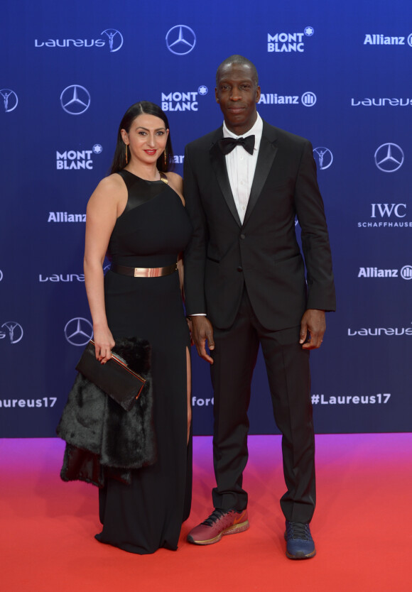 Michael Johnson et sa femme Armine Shamiryan à la soirée des Laureus World Sport Awards 2017 à Monaco le 14 février 2017. © Michael Alesi/Bestimage
