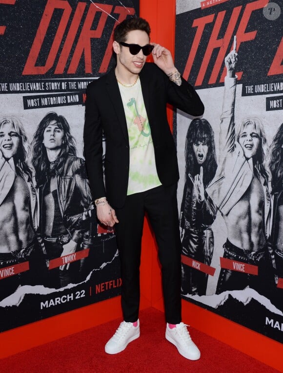 Pete Davidson à l'avant-première du film Netflix "The Dirt" au cinéma ArcLight dans le quartier de Hollywood, à Los Angeles, Californie, Etats-Unis, le 18 mars 2019.