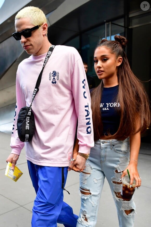 Ariana Grande et son fiancé Pete Davidson se rendent au concert Amazon Music Unboxing Prime Day à New York, le 11 juillet 2018.