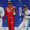 Lewis Hamilton, Charles Leclerc et Valtteri Bottas au Grand Prix de Belgique le 1er septembre 2019.