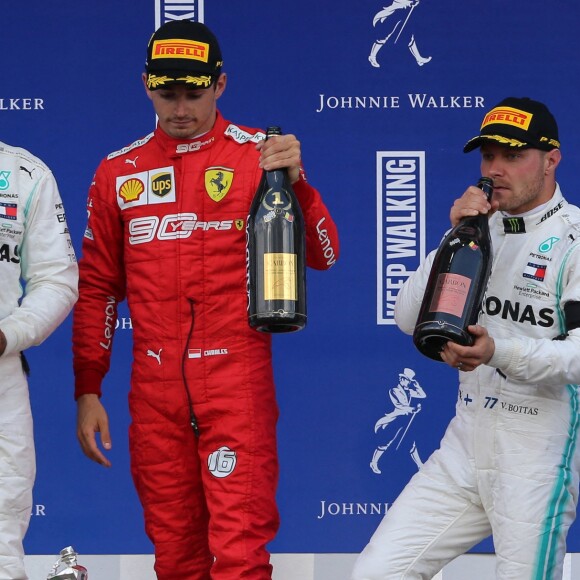 Lewis Hamilton, Charles Leclerc et Valtteri Bottas au Grand Prix de Belgique le 1er septembre 2019.