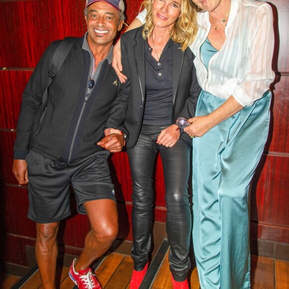 Exclusif - Yannick Noah, Géraldine Danon et Claire Nebout lors de la projection du reportages découverte "Fleur Australe en Extrême-Orient" au Club de l'Etoile à Paris, France, le 4 septembre 2019. A bord de leur bateau "Fleur Australe", la famille Poupon-Danon a traversé tous les océans et fait l'équivalent de cinq fois le tour du monde. Après dix ans d'aventures maritimes, le célèbre navigateur, sa femme l'actrice et leurs deux enfants, font voile vers l'Extrême-Orient. "Reportages Découverte". © Pierre Perusseau/Bestimage