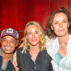 Exclusif - Yannick Noah, Géraldine Danon et Claire Nebout lors de la projection du reportages découverte "Fleur Australe en Extrême-Orient" au Club de l'Etoile à Paris, France, le 4 septembre 2019. A bord de leur bateau "Fleur Australe", la famille Poupon-Danon a traversé tous les océans et fait l'équivalent de cinq fois le tour du monde. Après dix ans d'aventures maritimes, le célèbre navigateur, sa femme l'actrice et leurs deux enfants, font voile vers l'Extrême-Orient. "Reportages Découverte". © Pierre Perusseau/Bestimage