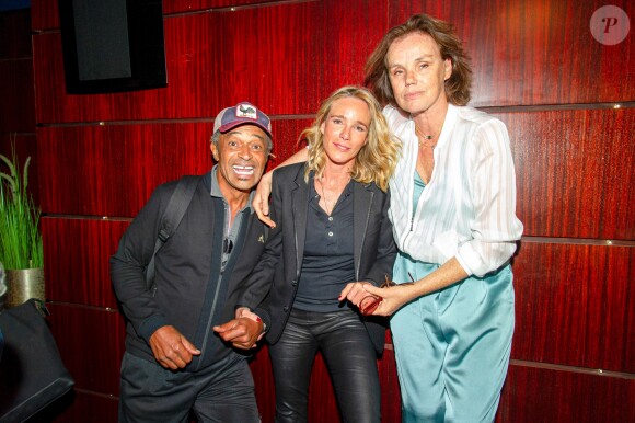 Exclusif - Yannick Noah, Géraldine Danon et Claire Nebout lors de la projection du reportages découverte "Fleur Australe en Extrême-Orient" au Club de l'Etoile à Paris, France, le 4 septembre 2019. A bord de leur bateau "Fleur Australe", la famille Poupon-Danon a traversé tous les océans et fait l'équivalent de cinq fois le tour du monde. Après dix ans d'aventures maritimes, le célèbre navigateur, sa femme l'actrice et leurs deux enfants, font voile vers l'Extrême-Orient. "Reportages Découverte". © Pierre Perusseau/Bestimage