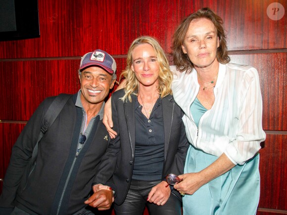 Exclusif - Yannick Noah, Géraldine Danon et Claire Nebout lors de la projection du reportages découverte "Fleur Australe en Extrême-Orient" au Club de l'Etoile à Paris, France, le 4 septembre 2019. A bord de leur bateau "Fleur Australe", la famille Poupon-Danon a traversé tous les océans et fait l'équivalent de cinq fois le tour du monde. Après dix ans d'aventures maritimes, le célèbre navigateur, sa femme l'actrice et leurs deux enfants, font voile vers l'Extrême-Orient. "Reportages Découverte". © Pierre Perusseau/Bestimage