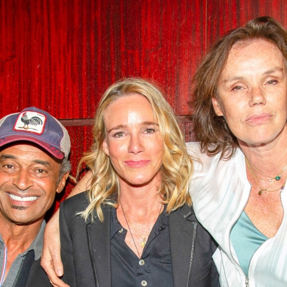 Exclusif - Yannick Noah, Géraldine Danon et Claire Nebout lors de la projection du reportages découverte "Fleur Australe en Extrême-Orient" au Club de l'Etoile à Paris, France, le 4 septembre 2019. A bord de leur bateau "Fleur Australe", la famille Poupon-Danon a traversé tous les océans et fait l'équivalent de cinq fois le tour du monde. Après dix ans d'aventures maritimes, le célèbre navigateur, sa femme l'actrice et leurs deux enfants, font voile vers l'Extrême-Orient. "Reportages Découverte". © Pierre Perusseau/Bestimage
