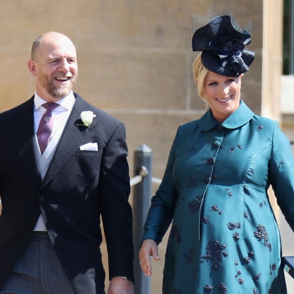 Zara Tindall (Phillips) et son mari Mike Tindall à Windsor le 19 mai 2018 lors du mariage du prince Harry et de Meghhan Markle.