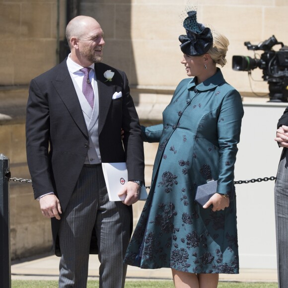 Zara Tindall (Phillips) et son mari Mike Tindall à Windsor le 19 mai 2018 lors du mariage du prince Harry et de Meghhan Markle.