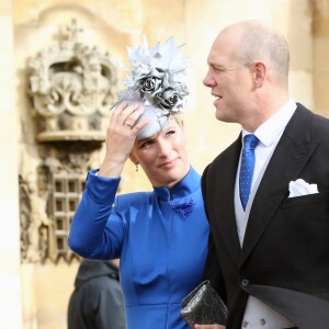 Zara Tindall (Phillips) et son mari Mike Tindall lors du mariage de la princesse Eugenie d'York et Jack Brooksbank au château de Windsor, le 12 octobre 2018.