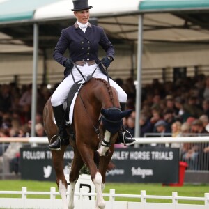 Zara Tindall (Phillips) en concours complet à Stamford, dans le Lincolnshire, le 6 septembre 2019.