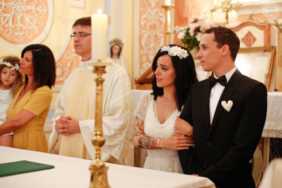 Mariage religieux en l'église de Villanova d' Alizée et Grégoire Lyonnet - Villanova le 18 juin 2016 © Olivier Huitel - Olivier Sanchez / Bestimage