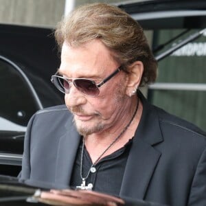 Johnny Hallyday avec sa femme Laeticia, ses enfants Jade et Joy ainsi que la Grand-mère de Laeticia Elyette Boudou arrivent à l'aéroport de Roissy en provenance de Los Angeles. Johnny rentre en France pour entamer sa tournée le 29 juin 2016 à Sedan. Roissy-en-France le 26 juin 2016.