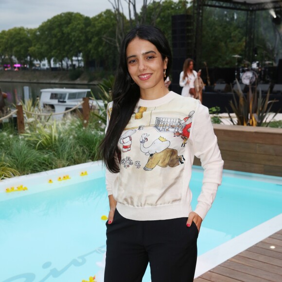 Hafsia Hersi lors de la soirée d'inauguration du restaurant du groupe d'H.Gaouaoui et du chef N.Tarayre "Splash" au port Van Gogh, en bord de Seine à Asnières, France, le 12 septembre 2019. © Rachid Bellak/Bestimage