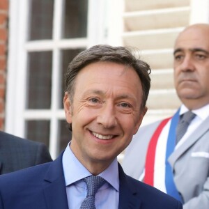 Stéphane Bern - Le Président de la République E. Macron et sa femme la Première Dame B. Macron étaient au château de By, à Thomery (Seine-et-Marne), l'un des 18 sites retenus pour la deuxième édition du Loto du patrimoine, le 20 Septembre 2019. © Dominique Jacovides/Bestimage