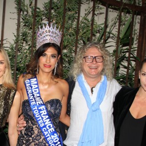 Abigail Lopez Cruz (madame France 2019), Pierre-Jean Chalençon (président du jury) et guest lors de la soirée élection Miss Paris et Miss Ile de de France Comité Miss Nationale au théâtre Elizabeth Czerczuk à Paris, France, le 22 septembre 2019. © Philippe Baldini/Bestimage