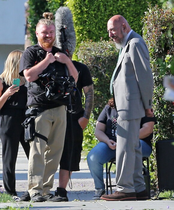 Exclusif - Sid Haig sur le tournage de 'Abruptio' à Los Angeles, le 24 mai 2016