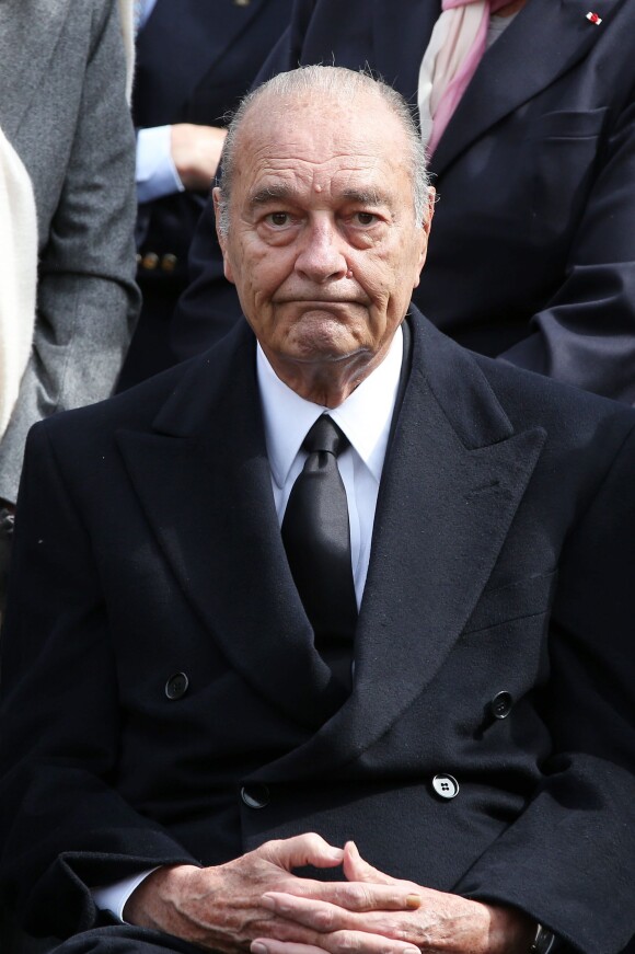 Jacques Chirac - Obsèques d'Antoine Veil au cimetière du Montparnasse à Paris. Le 15 avril 2013.