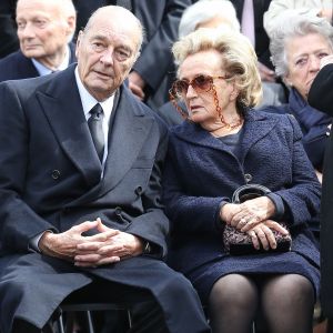 Jacques et Bernadette Chirac - Obsèques d'Antoine Veil au cimetière du Montparnasse à Paris. Le 15 avril 2013.