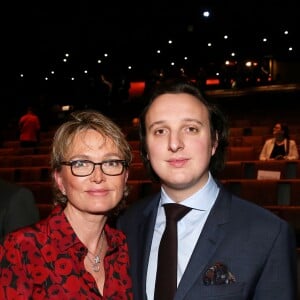 Exclusif - Claude Chirac et son fils Martin Rey-Chirac - 5ème édition de la cérémonie de remise des prix de la fondation Chirac au musée du Quai Branly - Jacques Chirac à Paris le 18 Décembre 2018.  © Dominique Jacovides / Bestimage