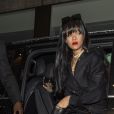 Rihanna arrive au Manko pour l'after-party de la marque Fenty lors de la fashion week à Paris le 26 septembre 2019.