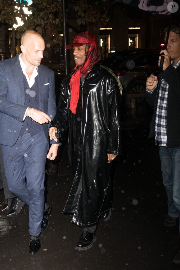 A$AP Rocky arrive au Manko pour l'after-party de la marque Fenty lors de la fashion week à Paris le 26 septembre 2019.