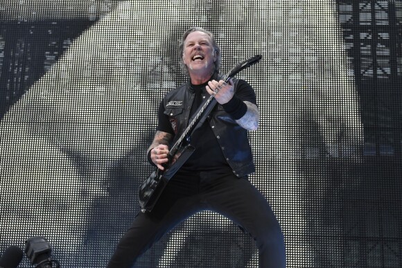 James Hetfield - Le groupe de hard rock Metallica donne un concert au stade de Twickenham, le 20 juin 2018. Devant une foule massée dans le stade, Metallica a joué leurs plus grands succès "Master Of Puppets", "Creeping Death'. 'Seek And Destroy". Le 20 juin 2019.