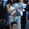 Kim Kardashian est allée assister avec ses enfants S. West, N. West et Chicago West à la messe dominicale de son mari Kanye West à New York, dimanche 29 septembre 2019