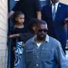 K. Kardashian est allée assister avec ses enfants Saint West, North West et C. West à la messe dominicale de son mari Kanye West à New York, le 29 septembre 2019