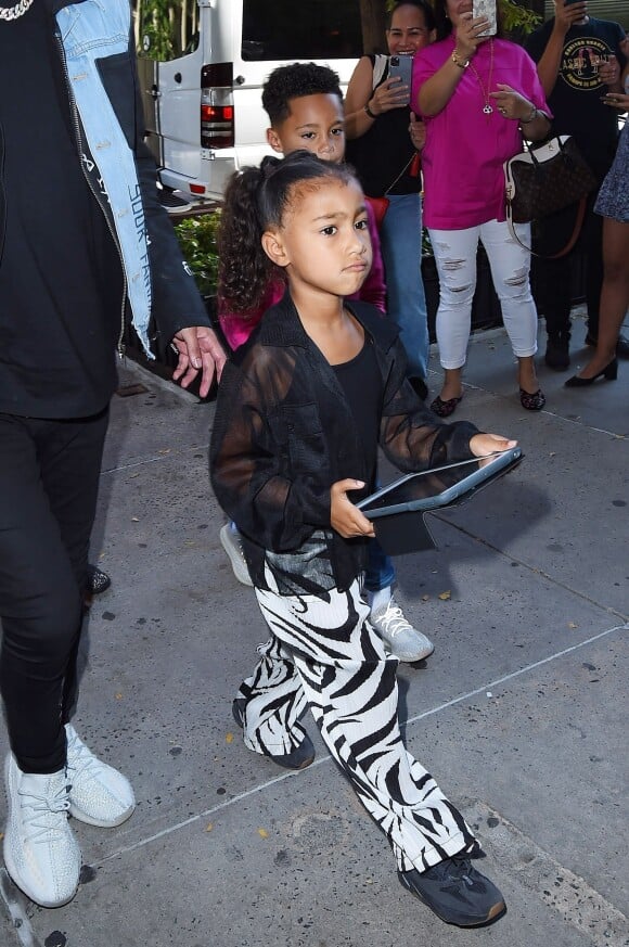 K. Kardashian est allée assister avec ses enfants S. West, North West et Chicago West à la messe dominicale de son mari K. West à New York, le 29 septembre 2019